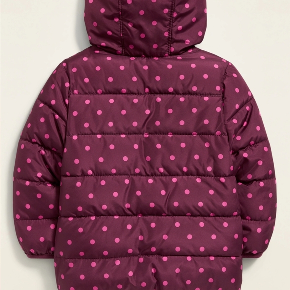 NWT Old Navy Maroon Pink Puffer Coat - Picture 2 of 6